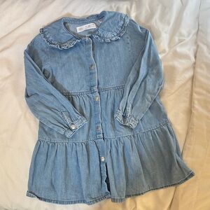 Zara Kids Light Blue Denim Dress